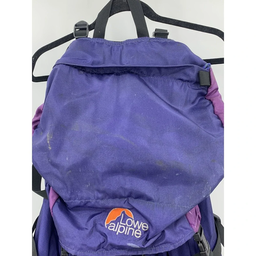 Vintage Lowe Alpine Purple Canvas Outdoor Hiking Backpack Pack